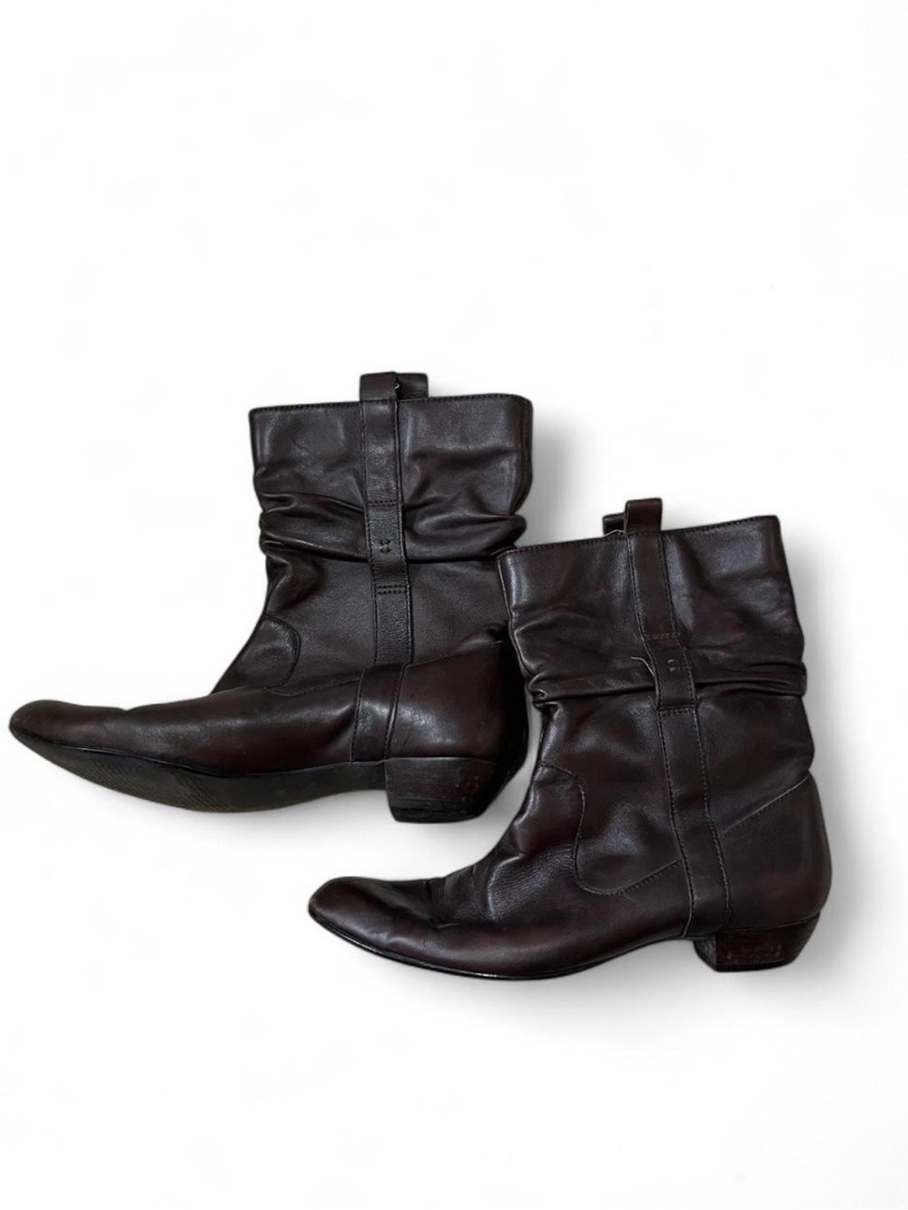 Women's Leather Ankle Boots in Dark Brown